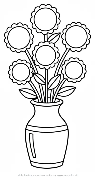 Blumenstrauß in Vase Ausmalbild