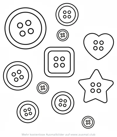 Knöpfe in verschiedenen Formen Ausmalbild