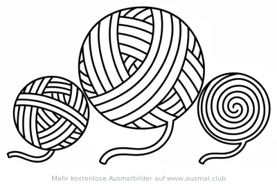 Drei Wollknäuel Ausmalbild