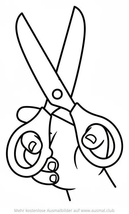 Schere Ausmalbild Kinderschere in Hand