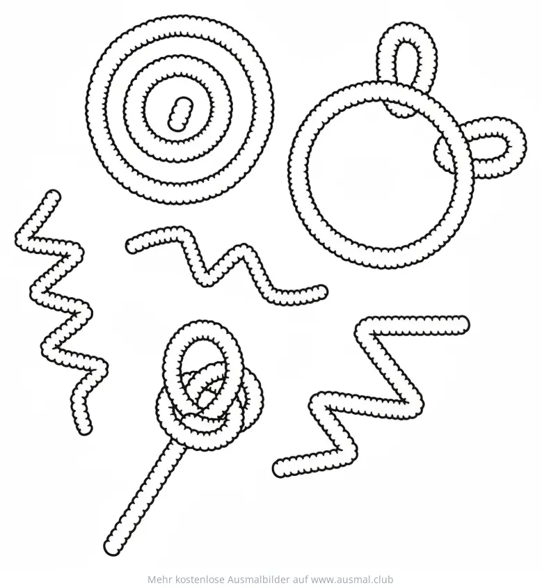 Pfeifenputzer Formen Ausmalbild