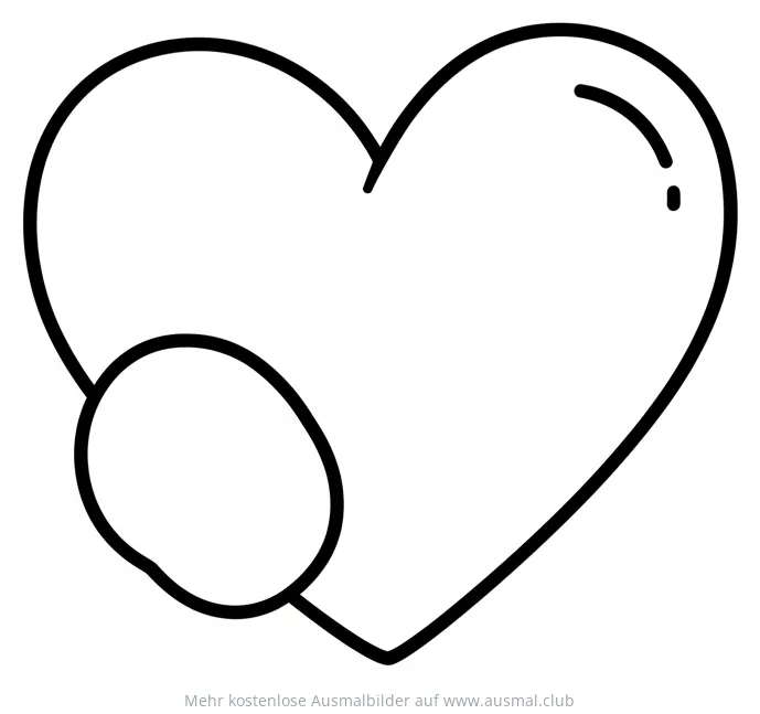 Herz mit Kreis Ausmalbild
