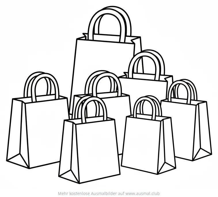 Mehrere Einkaufstüten Ausmalbild