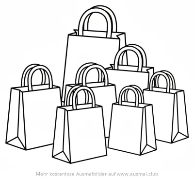 Mehrere Einkaufstüten Ausmalbild