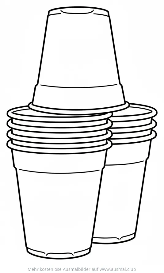 Gestapelte Becher Ausmalbild
