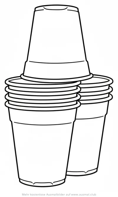Gestapelte Becher Ausmalbild