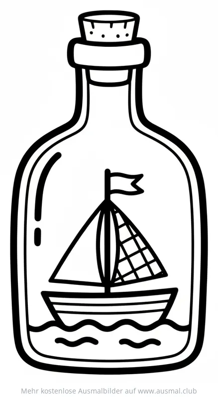 Flaschenschiff Ausmalbild