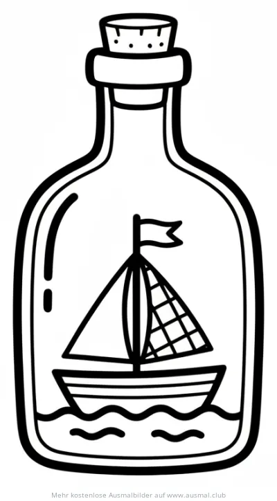 Flaschenschiff Ausmalbild