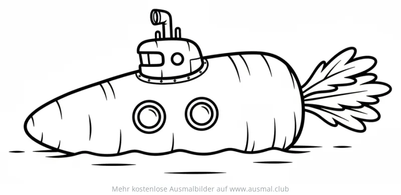 Karotten U-Boot Ausmalbild