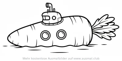 Karotten U-Boot Ausmalbild