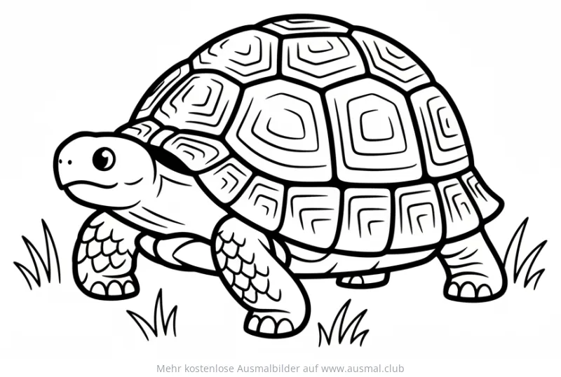 Landschildkröte Ausmalbild im Gras