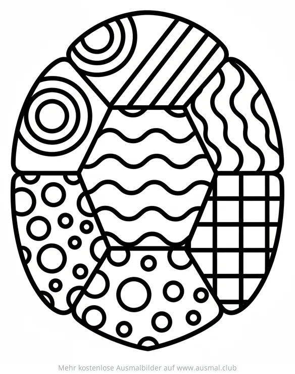 Schildkröte Panzer Ausmalbild mit verschiedenen Mustern