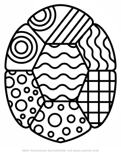 Schildkröte Panzer Ausmalbild mit verschiedenen Mustern