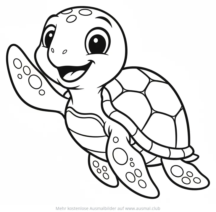 Winkende Schildkröte Ausmalbild