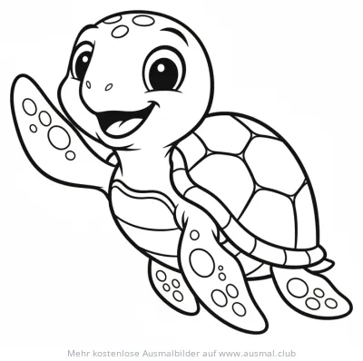 Winkende Schildkröte Ausmalbild