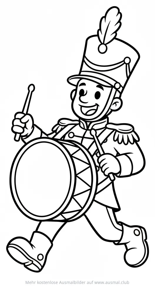 Trommler mit Trommel Ausmalbild