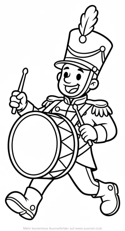 Trommler mit Trommel Ausmalbild