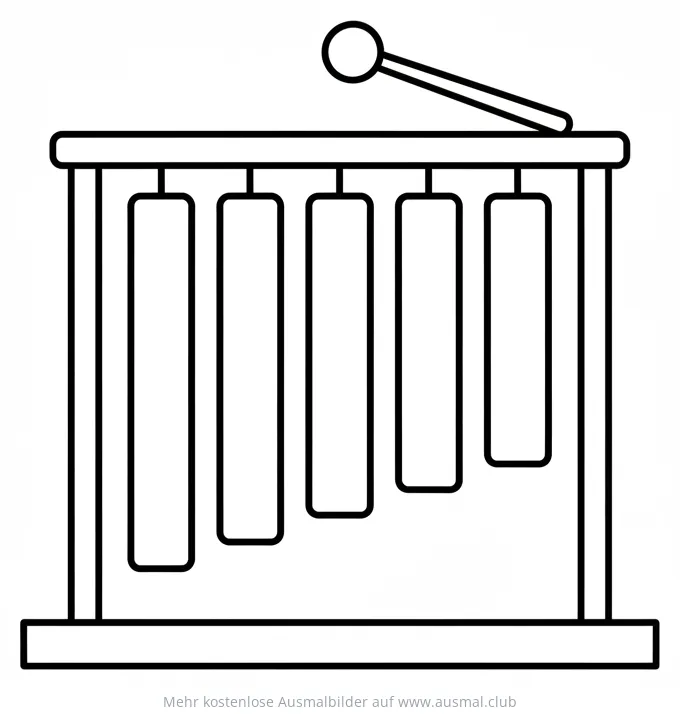 Röhrenglocken Ausmalbild mit Schlägel