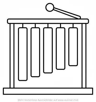 Röhrenglocken Ausmalbild mit Schlägel