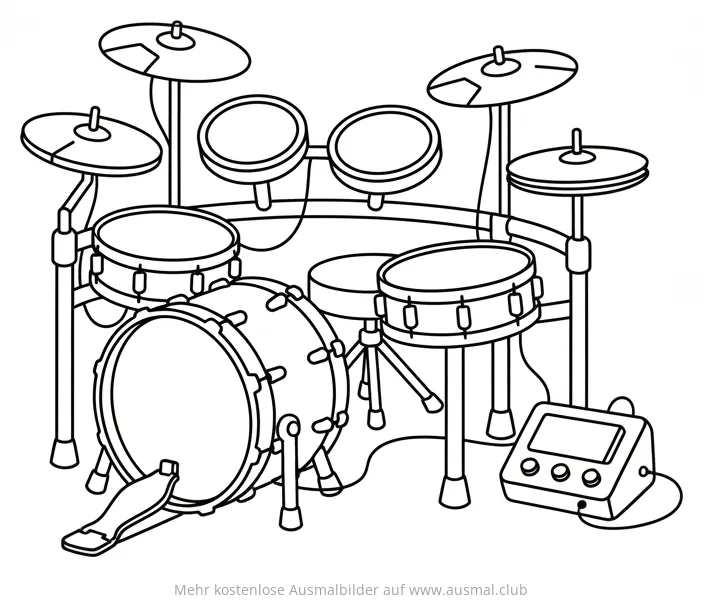 E-Drumset Ausmalbild