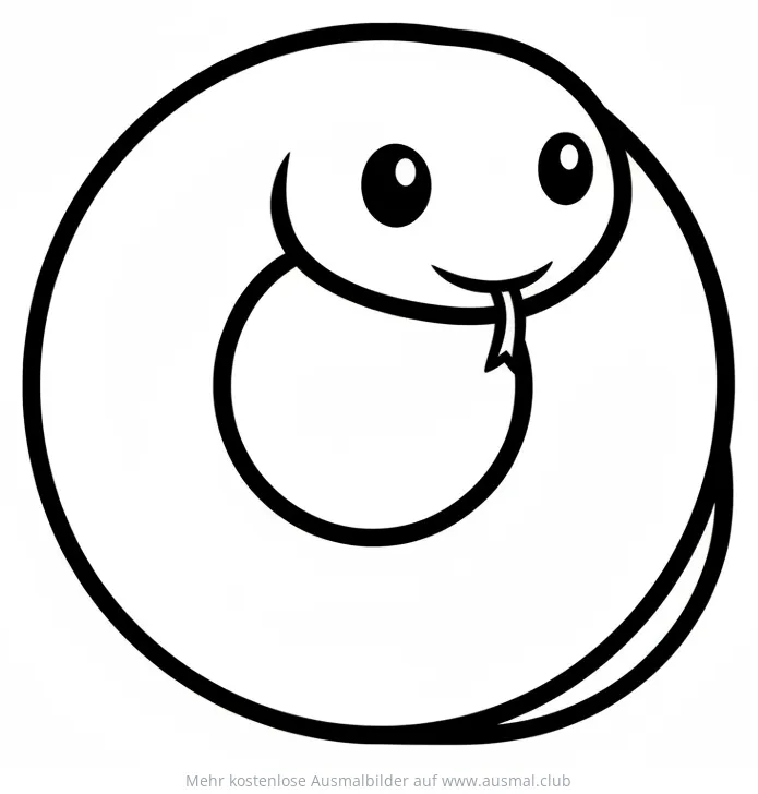 Schlange, die sich zu einem Kreis ringelt, Ausmalbild