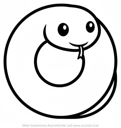 Schlange, die sich zu einem Kreis ringelt, Ausmalbild