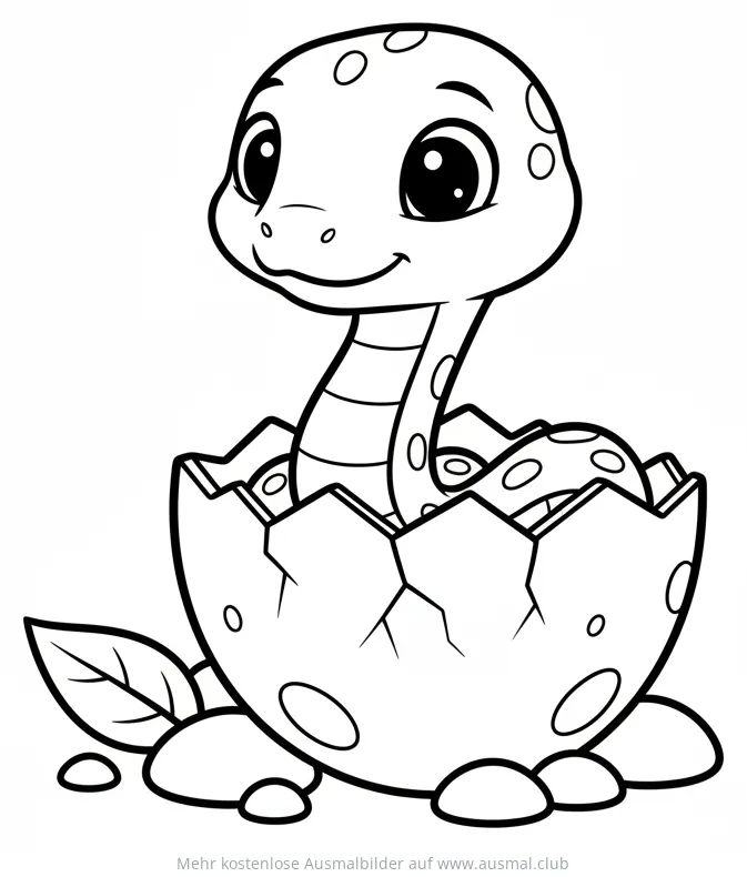 Schlange schlüpft aus Ei Ausmalbild