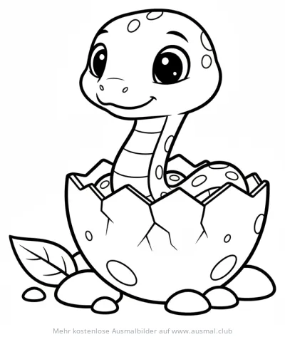 Schlange schlüpft aus Ei Ausmalbild