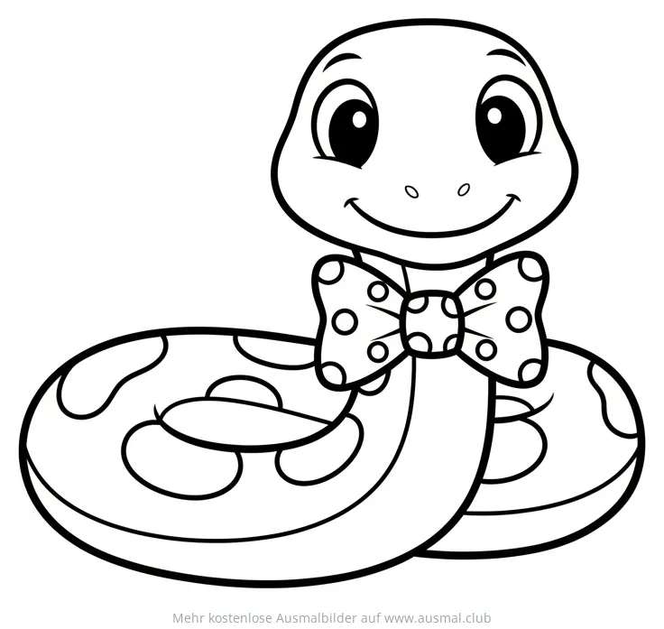 Schlange mit Schleife Ausmalbild