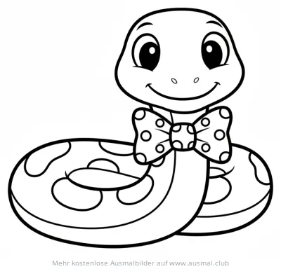 Schlange mit Schleife Ausmalbild