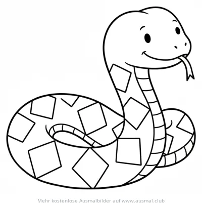 Schlange mit Rautenmuster Ausmalbild