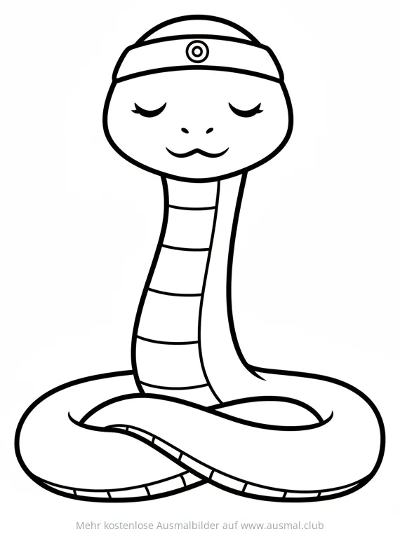 Schlange beim Yoga Meditieren Ausmalbild