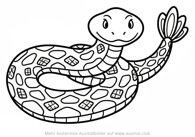 Cartoon Klapperschlange Ausmalbild