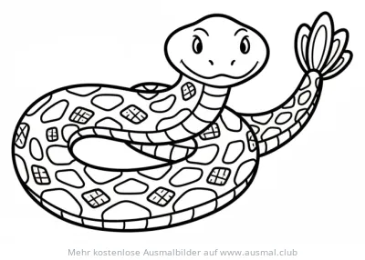 Cartoon Klapperschlange Ausmalbild