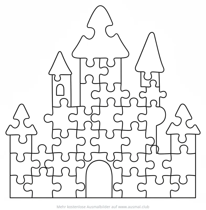 Puzzleburg Ausmalbild