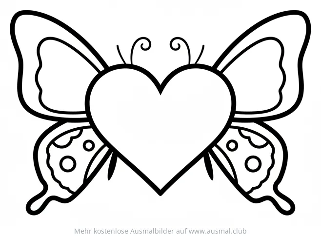 Schmetterlinge Herz Ausmalbild