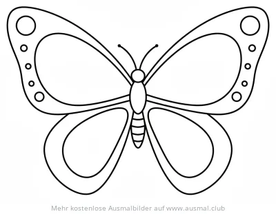 Schmetterling mit leeren Flügeln zum Bemalen Ausmalbild