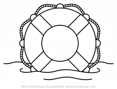 Rettungsring Ausmalbild auf dem Wasser