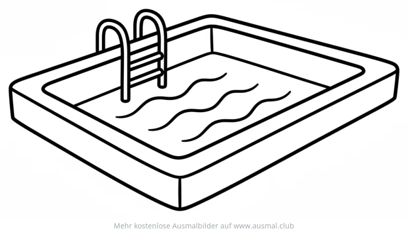Schwimmbad mit Leiter Ausmalbild