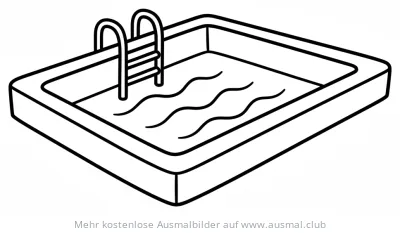 Schwimmbad mit Leiter Ausmalbild