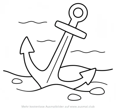 Anker Ausmalbild am Meeresgrund