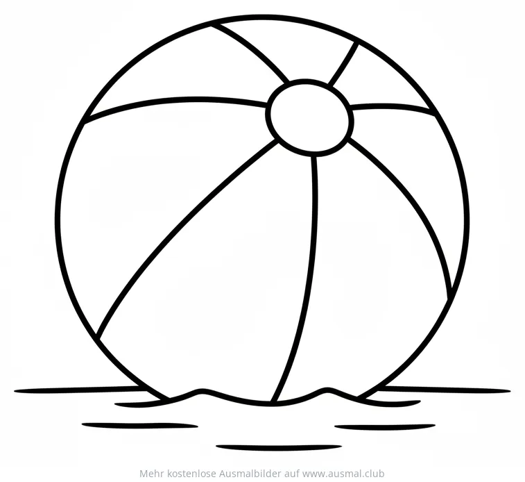 Wasserball Ausmalbild auf dem Wasser