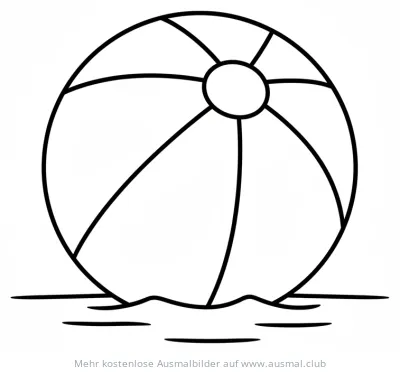 Wasserball Ausmalbild auf dem Wasser