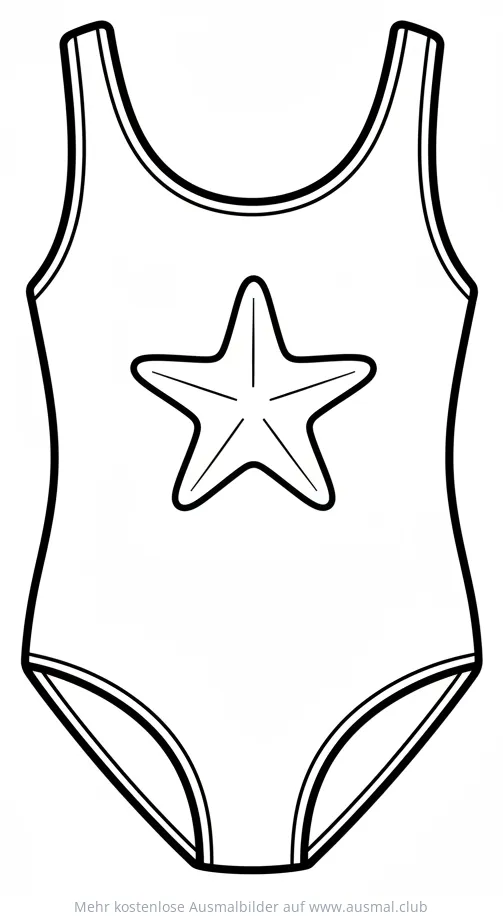 Badeanzug mit Seestern Ausmalbild