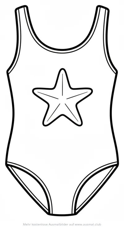 Badeanzug mit Seestern Ausmalbild