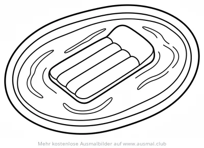 Luftmatratze auf dem Wasser Ausmalbild