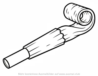 Silvester Tröte Ausmalbild