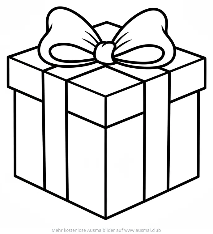 Geschenk mit Schleife Ausmalbild