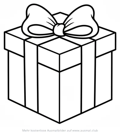 Geschenk mit Schleife Ausmalbild