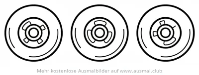 Drei Skateboard Räder Ausmalbild